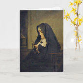 Portret van een katholieke non met heilige rozenkr kaart (Gele Bloem)