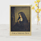 Portret van een katholieke non met heilige rozenkr kaart (Gele Bloem)