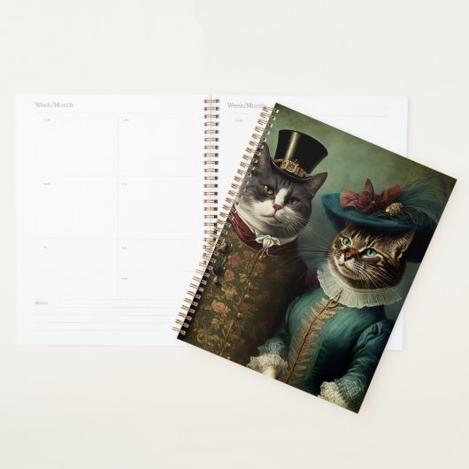 Portret van een kattenpaar in Fancy kleding Planner (Display)