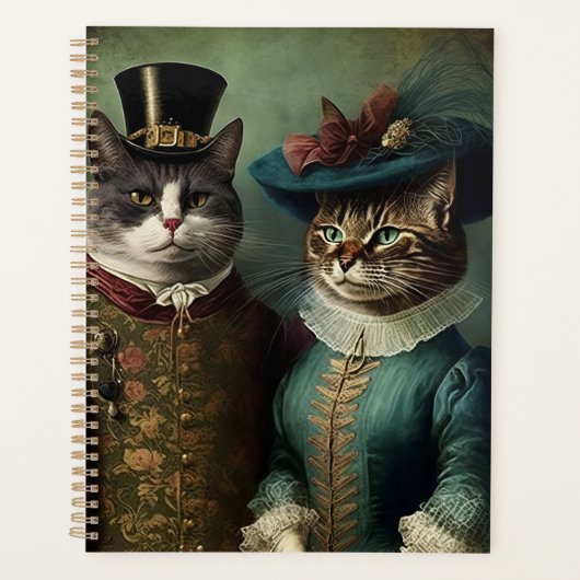 Portret van een kattenpaar in Fancy kleding Planner (Voorkant)