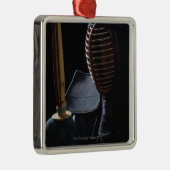 Portret van een Kendo Fencer 6 Metalen Ornament (Rechts)