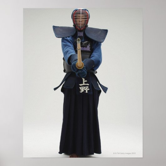 Portret van een Kendo Fencer Poster (Voorkant)