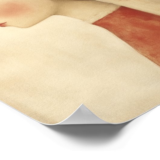 Portret van een kerstvrouw grillig poster (Hoek)