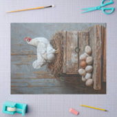 Portret van een kip met eieren Decoupage Tissuepapier (Craft)