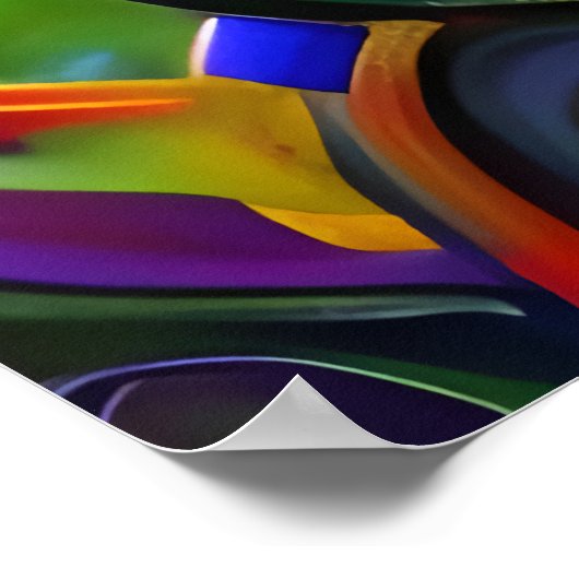 Portret van een kleurrijke robot alien | AI Art. Poster (Hoek)