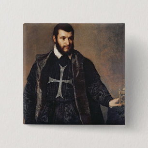 Portret van een Knight van de Orde van Malta Vierkante Button 5,1 Cm