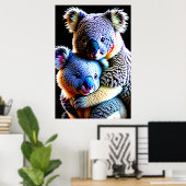 Portret van een Koala kind en moeder | AI Art Poster (Thuiskantoor)