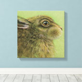 Portret van een konijn grazing boxed canvas print (Insitu (Houten vloer))