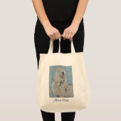 portret van een langwerpige witte jachthond tote bag (Voorkant (product))