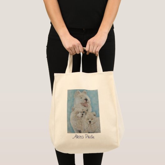 portret van een langwerpige witte jachthond tote bag (Voorkant (product))