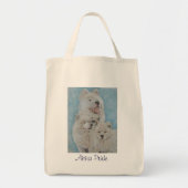 portret van een langwerpige witte jachthond tote bag (Voorkant)