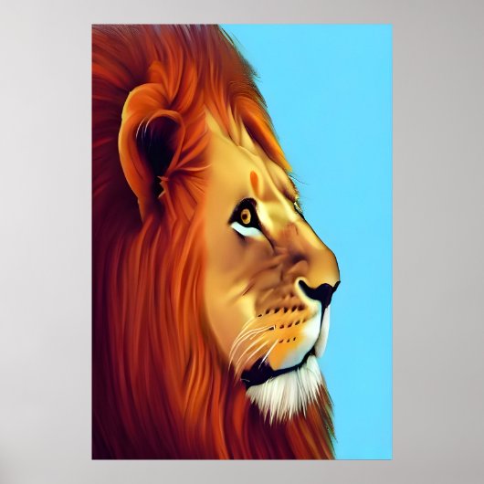 Portret van een leeuw | AI Art Poster (Voorkant)