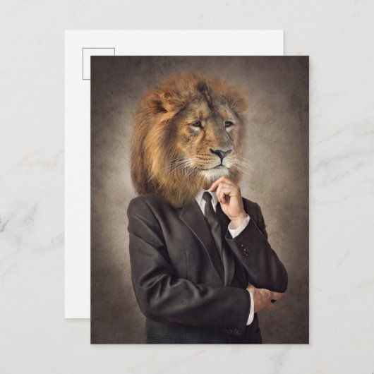 Portret van een leeuw briefkaart (Voorkant / Achterkant)