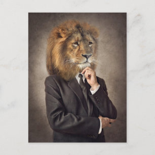 Portret van een leeuw briefkaart