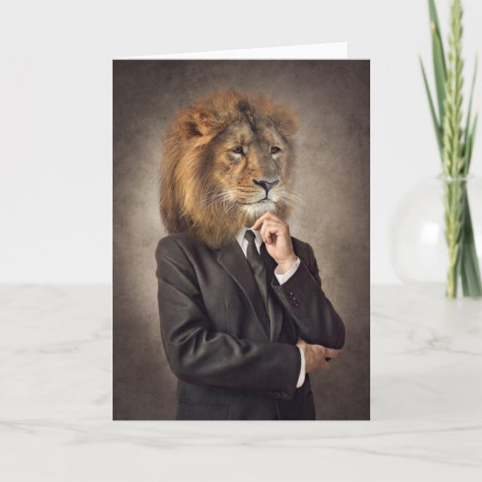 Portret van een leeuw kaart (Voorkant)