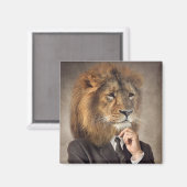 Portret van een leeuw magneet (Voorkant / Achterkant)