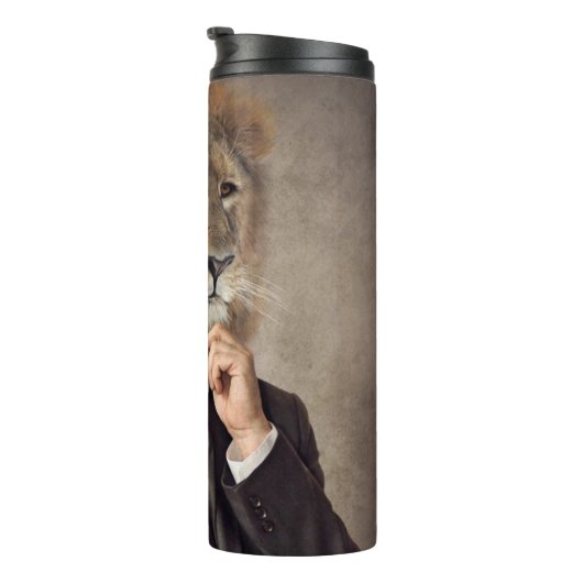 Portret van een leeuw thermosbeker (Geroteerd rechts)