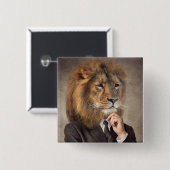Portret van een leeuw vierkante button 5,1 cm (Voorkant /achterkant)