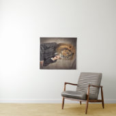 Portret van een leeuw wandkleed (In Situ (horizontaal))