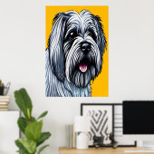 Portret van een Lhasa Apso | AI Art Poster (Thuiskantoor)