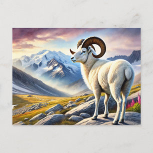 Portret van een majestueuze Dall Ram Briefkaart