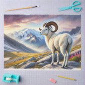 Portret van een majestueuze Dall Ram Decoupage Tissuepapier (Craft)