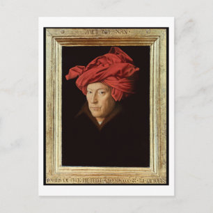 Portret van een Man, 1433 (olie op eikenhout) (zie Briefkaart