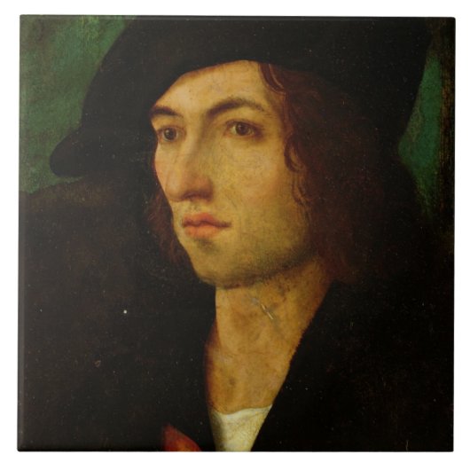 Portret van een Man, 1506 (olie op het paneel) Tegeltje (Voorkant)