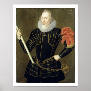 Portret van een Man, 1593 (olie op het paneel) Poster