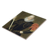 Portret van een Man, 1593 (olie op het paneel) Tegeltje (Zijkant)