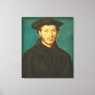 Portret van een Man, c. 1536- 40 (walnolie) Canvas Afdruk