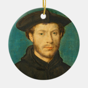 Portret van een Man, c. 1536- 40 (walnolie) Keramisch Ornament