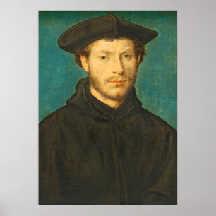 Portret van een Man, c. 1536- 40 (walnolie) Poster