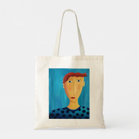 Portret van een man Contemporary Art-schilderij Tote Bag (Achterkant)