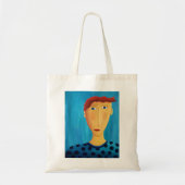 Portret van een man Contemporary Art-schilderij Tote Bag (Voorkant)