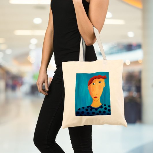 Portret van een man Contemporary Art-schilderij Tote Bag