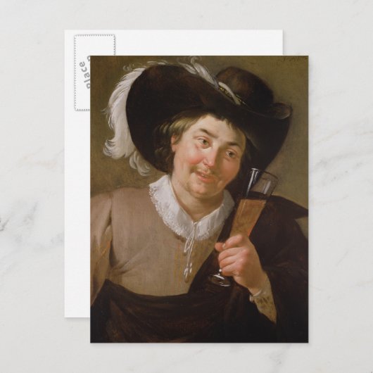 Portret van een Man dat een wijnglas bevat Briefkaart (Voorkant / Achterkant)