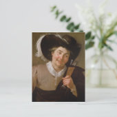 Portret van een Man dat een wijnglas bevat Briefkaart (Staand voorkant)