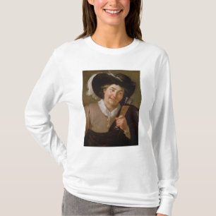 Portret van een Man dat een wijnglas bevat T-shirt