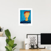 Portret van een man die schildert poster (Thuiskantoor)