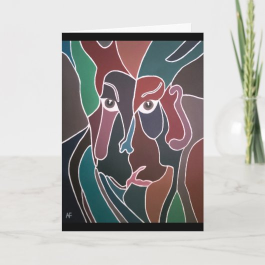 Portret van een Man door Alfred Fox Kaart (Voorkant)