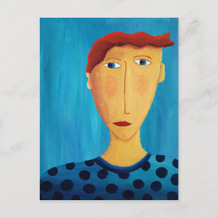 Portret van een man Heden contemporaine kunst Schi Briefkaart
