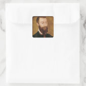 Portret van een Man met een baard Vierkante Sticker (Tas)