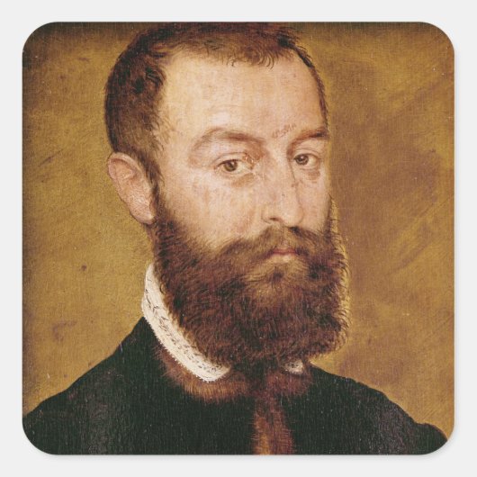 Portret van een Man met een baard Vierkante Sticker (Voorkant)
