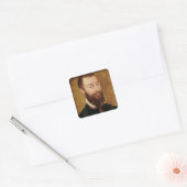 Portret van een Man met een baard Vierkante Sticker (Envelop)