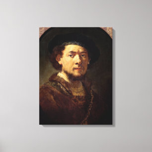 Portret van een Man met een goudketen Canvas Afdruk