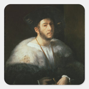 Portret van een man, mogelijk Cesare Borgia (1476- Vierkante Sticker