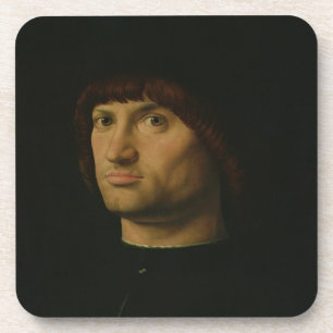 Portret van een Man, of Condottiere, 1475 (olie o Drankjes Onderzetter