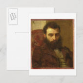 Portret van een Man (olie op het paneel) Briefkaart (Voorkant / Achterkant)