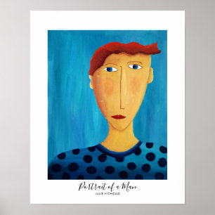 Portret van een Man schilderen Poster